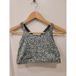 Girls Zella Green Leopard Print Sports Bra